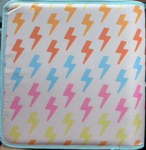 Lightning Bolt Pattern Zippered Binder/Organizer